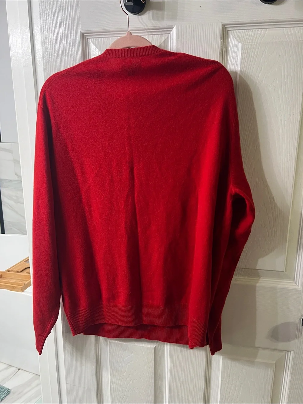 Club Room Estate Cashmere 100% Cashmere Red V-Neck Sweater L